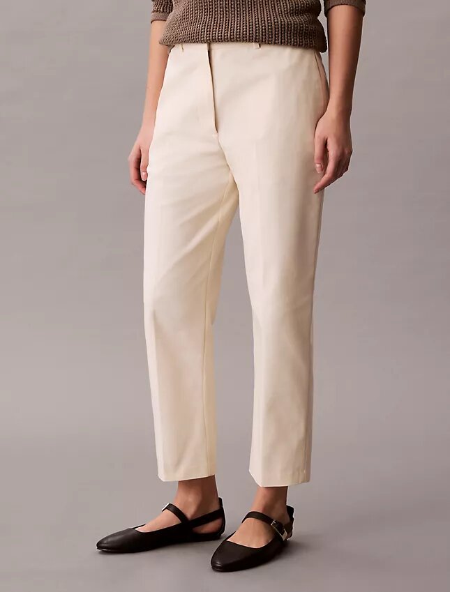 Pantalones chinos rectos de algodón elástico Pantalones chinos rectos de algodón elástico