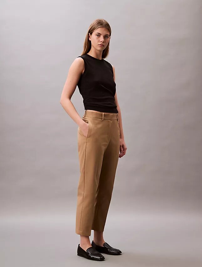 Pantalones chinos rectos de algodón elástico Pantalones chinos rectos de algodón elástico