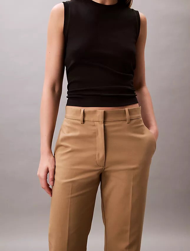 Pantalones chinos rectos de algodón elástico Pantalones chinos rectos de algodón elástico