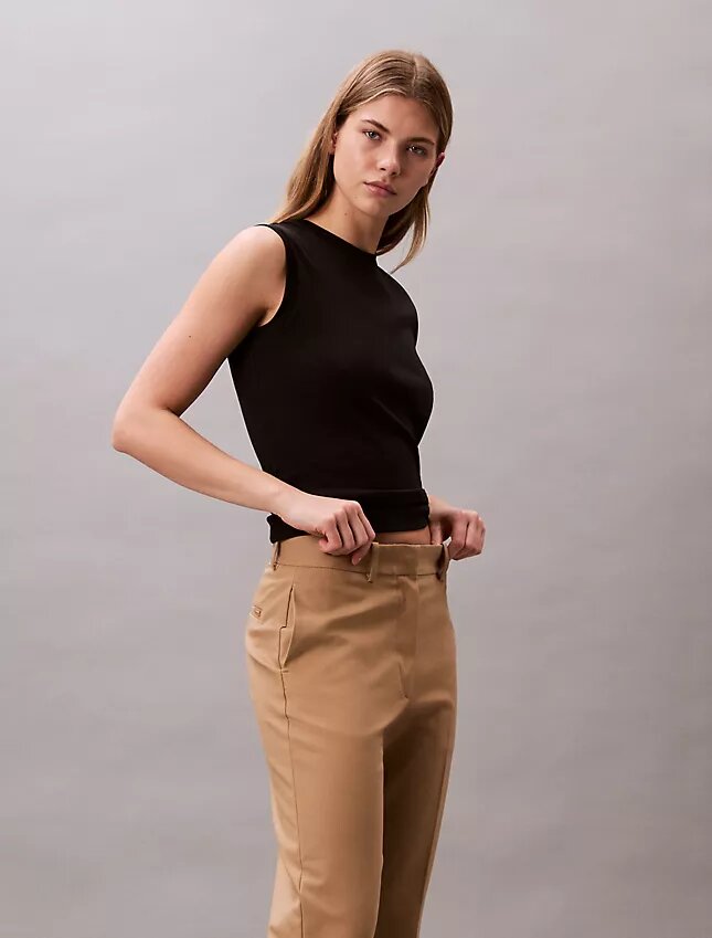 Pantalones chinos rectos de algodón elástico Pantalones chinos rectos de algodón elástico