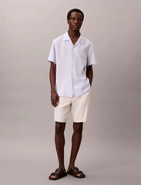 Pantalones cortos cargo de mezcla de lino