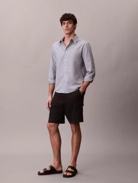 Pantalones cortos cargo de mezcla de lino