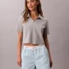 Pantalones cortos de algodón con cintura con logotipo Pantalones cortos de algodón con cintura con logotipo