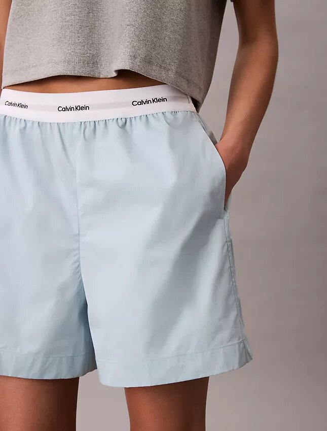 Pantalones cortos de algodón con cintura con logotipo Pantalones cortos de algodón con cintura con logotipo