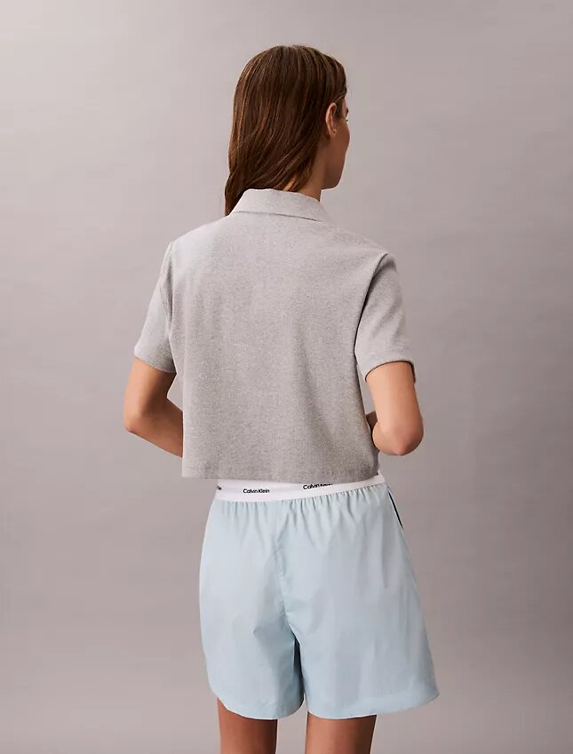 Pantalones cortos de algodón con cintura con logotipo Pantalones cortos de algodón con cintura con logotipo