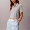 Pantalones cortos de algodón con cintura con logotipo Pantalones cortos de algodón con cintura con logotipo