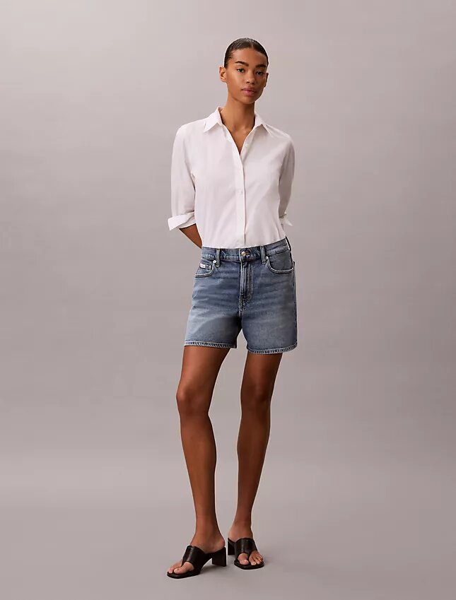 Pantalones cortos de Denim con corte en A Pantalones cortos de Denim con corte en A