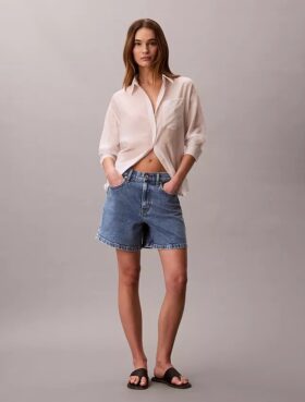 Pantalones cortos de Denim con corte en A