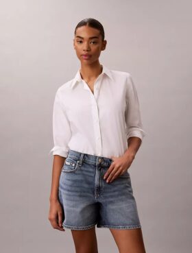 Pantalones cortos de Denim con corte en A