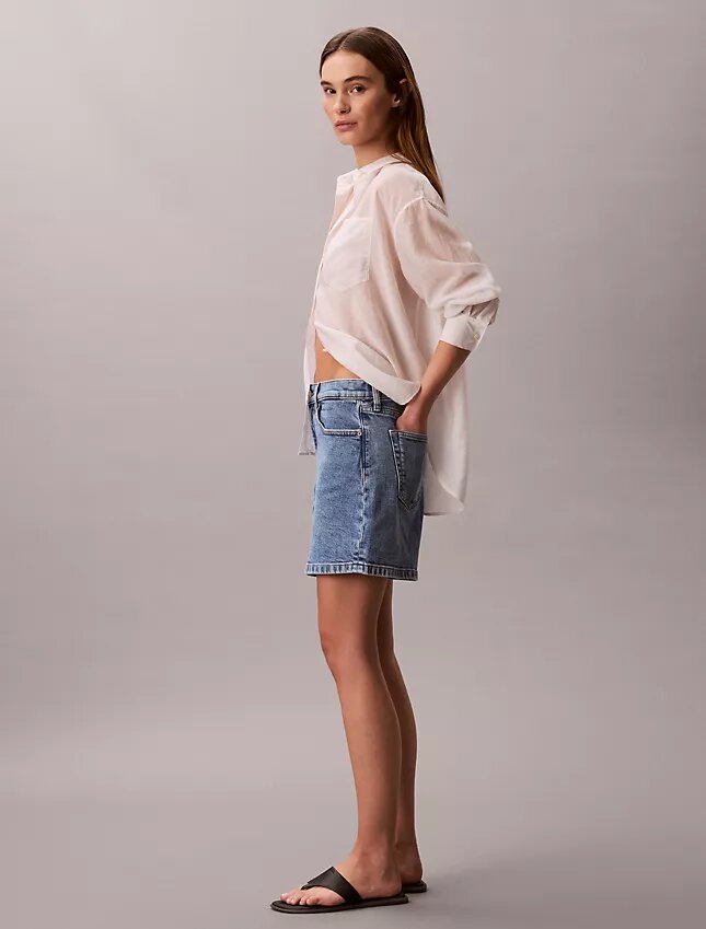 Pantalones cortos de Denim con corte en A Pantalones cortos de Denim con corte en A