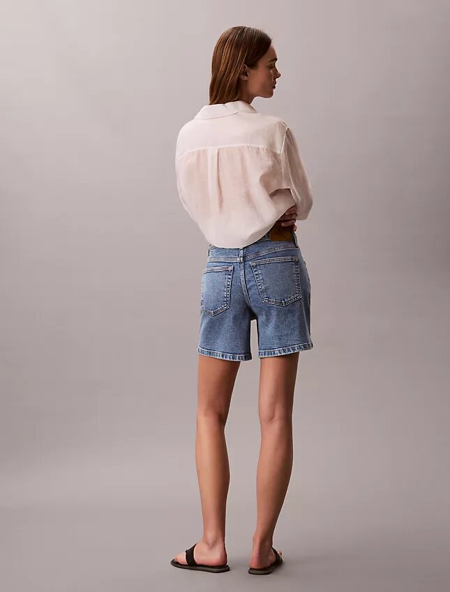 Pantalones cortos de Denim con corte en A Pantalones cortos de Denim con corte en A