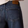Pantalones cortos de Denim con corte en A y dobladillo enrollado Pantalones cortos de Denim con corte en A y dobladillo enrollado