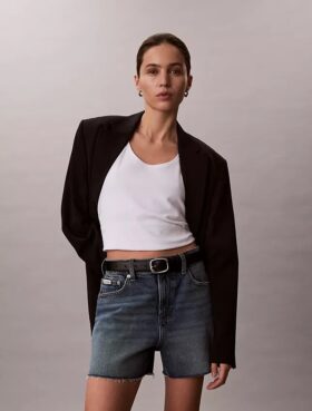 Pantalones cortos de Denim de talle alto