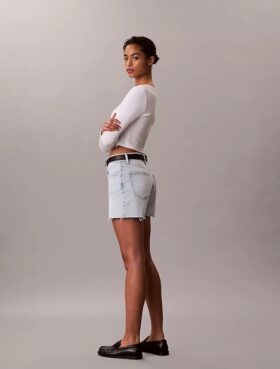 Pantalones cortos de Denim de talle alto