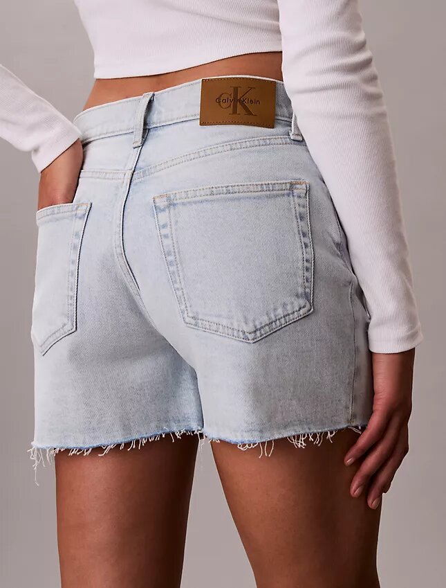 Pantalones cortos de Denim de talle alto Pantalones cortos de Denim de talle alto