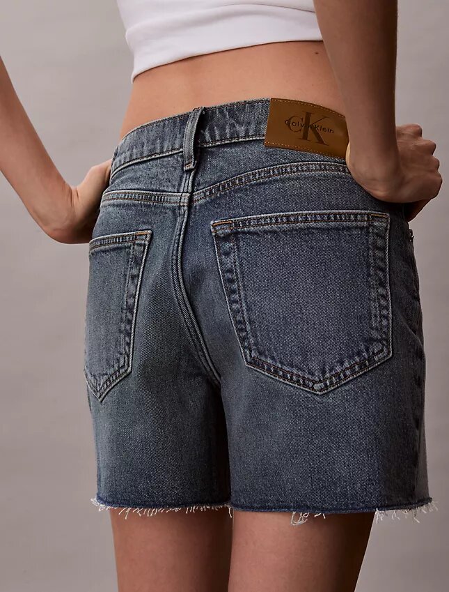 Pantalones cortos de Denim de talle alto Pantalones cortos de Denim de talle alto