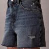 Pantalones cortos de Denim de talle alto Pantalones cortos de Denim de talle alto