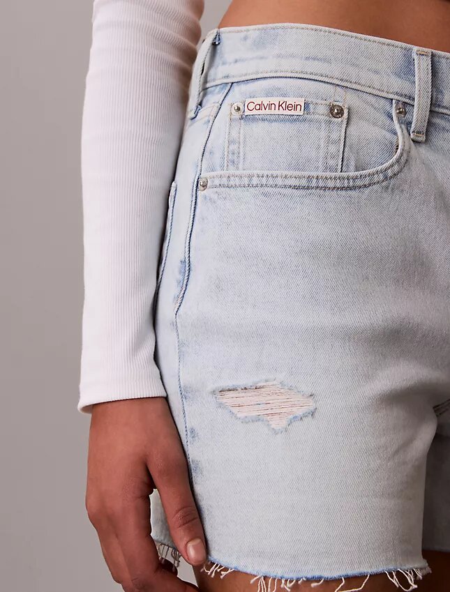 Pantalones cortos de Denim de talle alto Pantalones cortos de Denim de talle alto