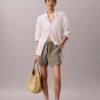 Pantalones cortos de doble gasa sin cordón Pantalones cortos de doble gasa sin cordón
