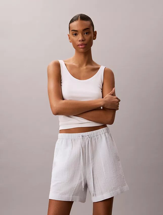 Pantalones cortos de doble gasa sin cordón Pantalones cortos de doble gasa sin cordón
