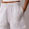 Pantalones cortos de doble gasa sin cordón Pantalones cortos de doble gasa sin cordón