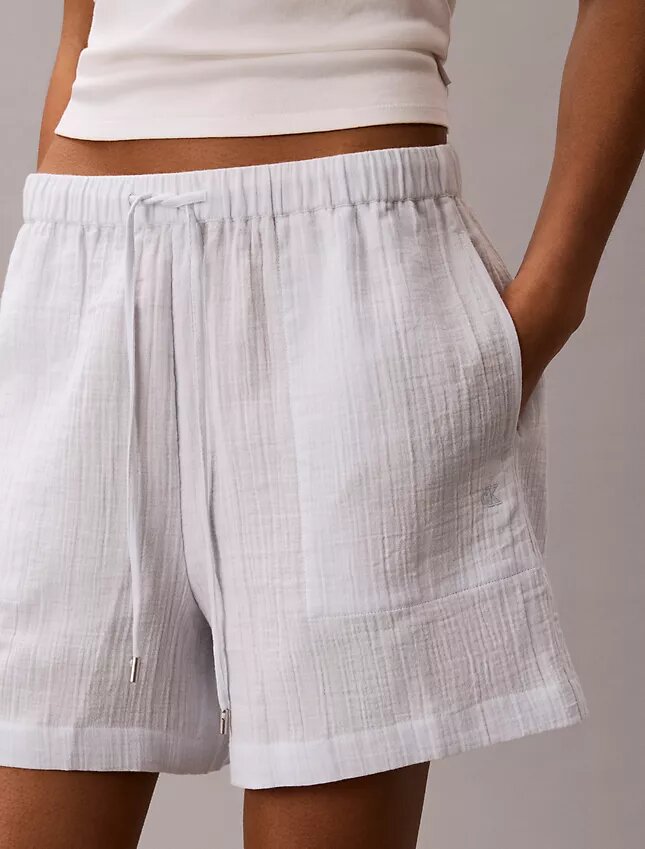 Pantalones cortos de doble gasa sin cordón Pantalones cortos de doble gasa sin cordón