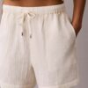 Pantalones cortos de doble gasa sin cordón Pantalones cortos de doble gasa sin cordón