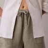 Pantalones cortos de doble gasa sin cordón Pantalones cortos de doble gasa sin cordón