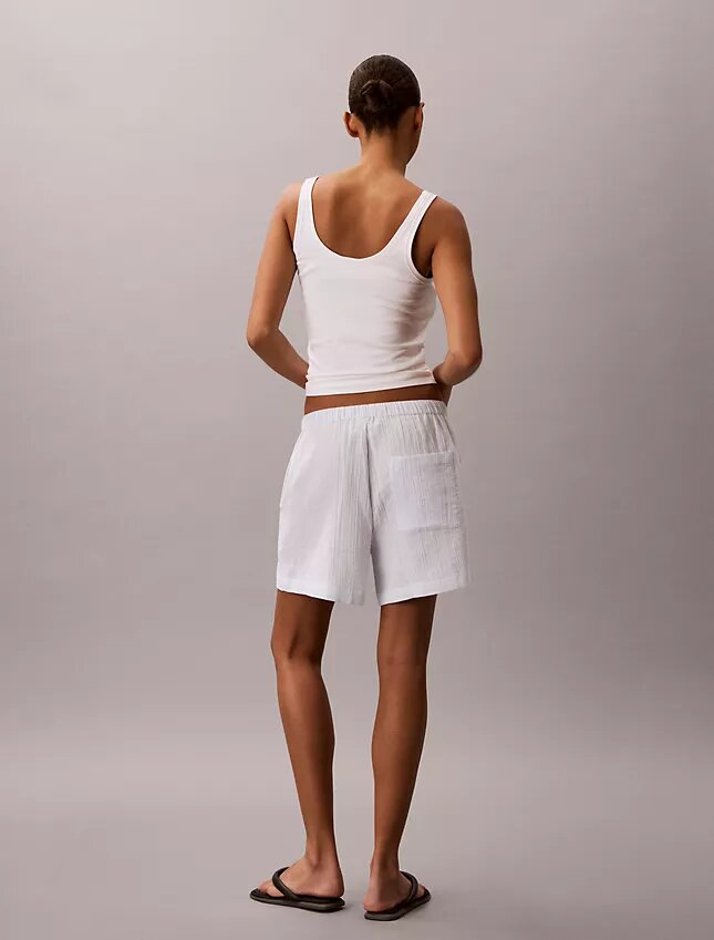 Pantalones cortos de doble gasa sin cordón Pantalones cortos de doble gasa sin cordón