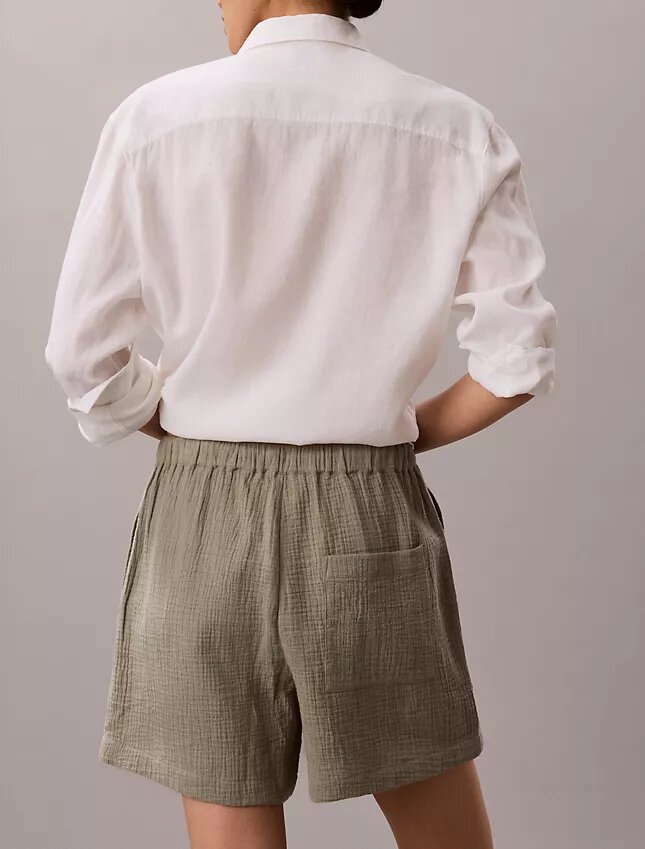 Pantalones cortos de doble gasa sin cordón Pantalones cortos de doble gasa sin cordón
