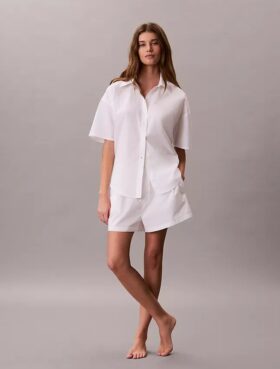 Pantalones cortos de dormir de popelín de algodón Pantalones cortos de dormir de popelín de algodón