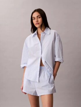 Pantalones cortos de dormir de popelín de algodón Pantalones cortos de dormir de popelín de algodón