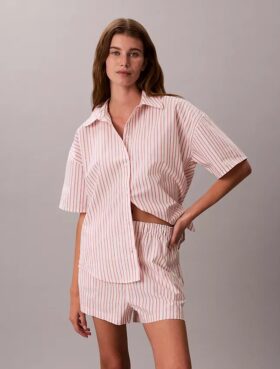 Pantalones cortos de dormir de popelín de algodón Pantalones cortos de dormir de popelín de algodón