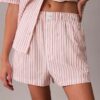 Pantalones cortos de dormir de popelín de algodón Pantalones cortos de dormir de popelín de algodón