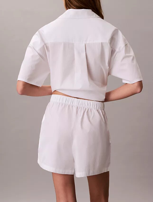 Pantalones cortos de dormir de popelín de algodón Pantalones cortos de dormir de popelín de algodón
