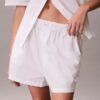 Pantalones cortos de dormir de popelín de algodón Pantalones cortos de dormir de popelín de algodón