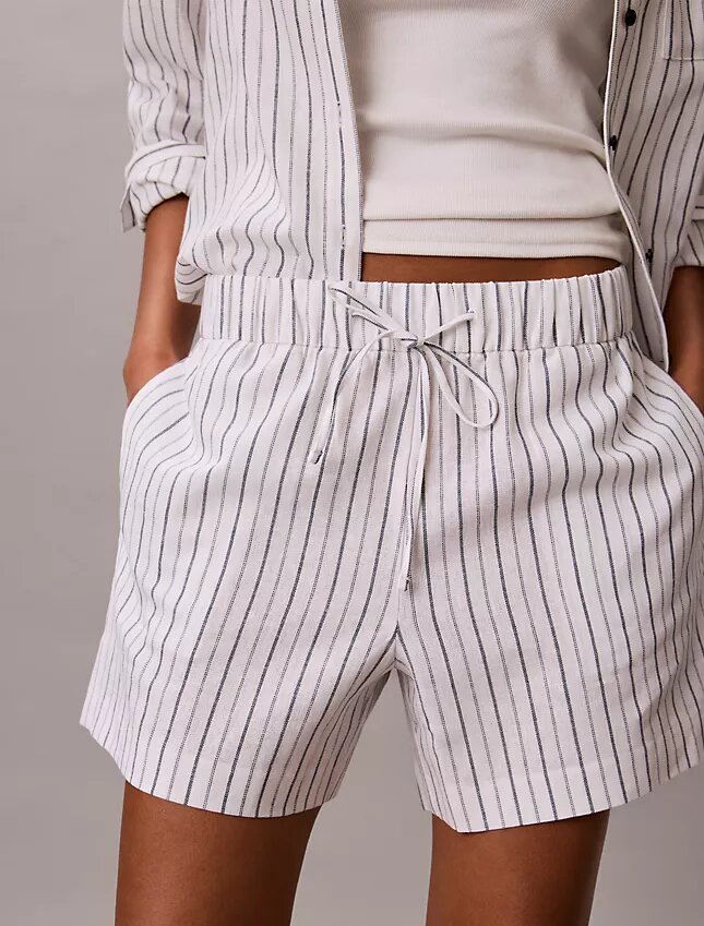 Pantalones cortos de lino y algodón Pantalones cortos de lino y algodón