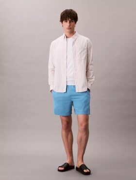 Pantalones cortos de lino y algodón sin cremallera