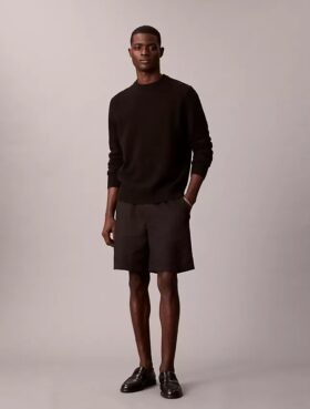 Pantalones cortos de lino y algodón sin cremallera