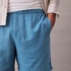 Pantalones cortos de lino y algodón sin cremallera Pantalones cortos de lino y algodón sin cremallera