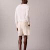 Pantalones cortos de lino y algodón sin cremallera Pantalones cortos de lino y algodón sin cremallera