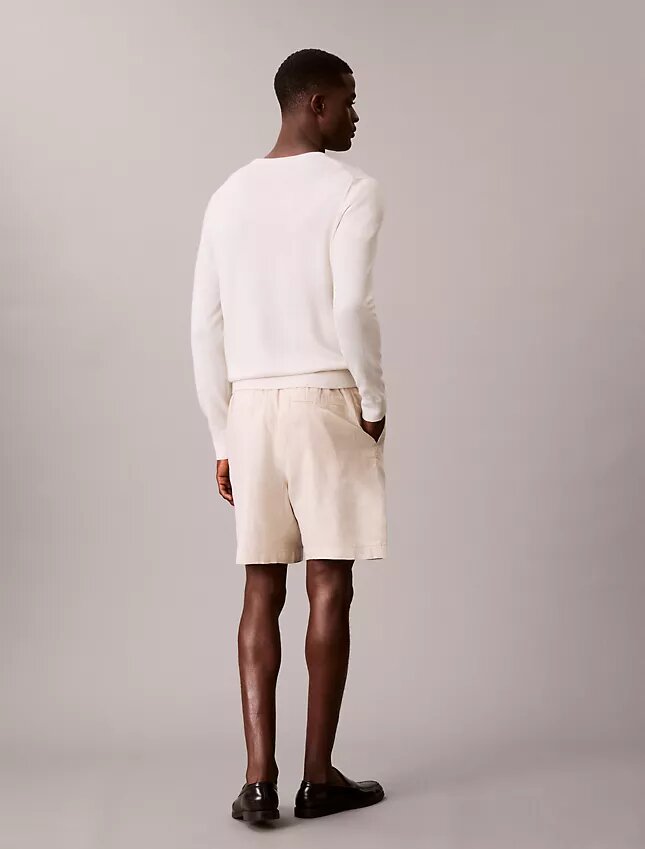 Pantalones cortos de lino y algodón sin cremallera Pantalones cortos de lino y algodón sin cremallera