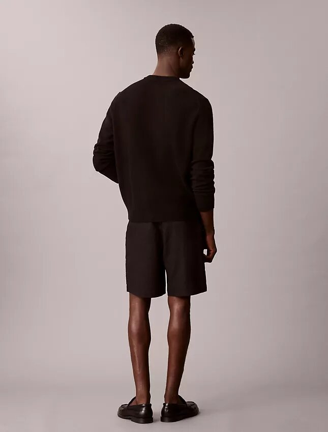 Pantalones cortos de lino y algodón sin cremallera Pantalones cortos de lino y algodón sin cremallera