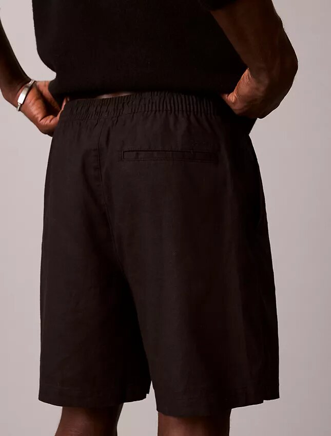Pantalones cortos de lino y algodón sin cremallera Pantalones cortos de lino y algodón sin cremallera