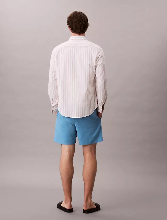 Pantalones cortos de lino y algodón sin cremallera Pantalones cortos de lino y algodón sin cremallera