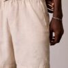 Pantalones cortos de lino y algodón sin cremallera Pantalones cortos de lino y algodón sin cremallera