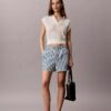 Pantalones cortos de popelín de algodón a rayas