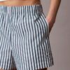 Pantalones cortos de popelín de algodón a rayas