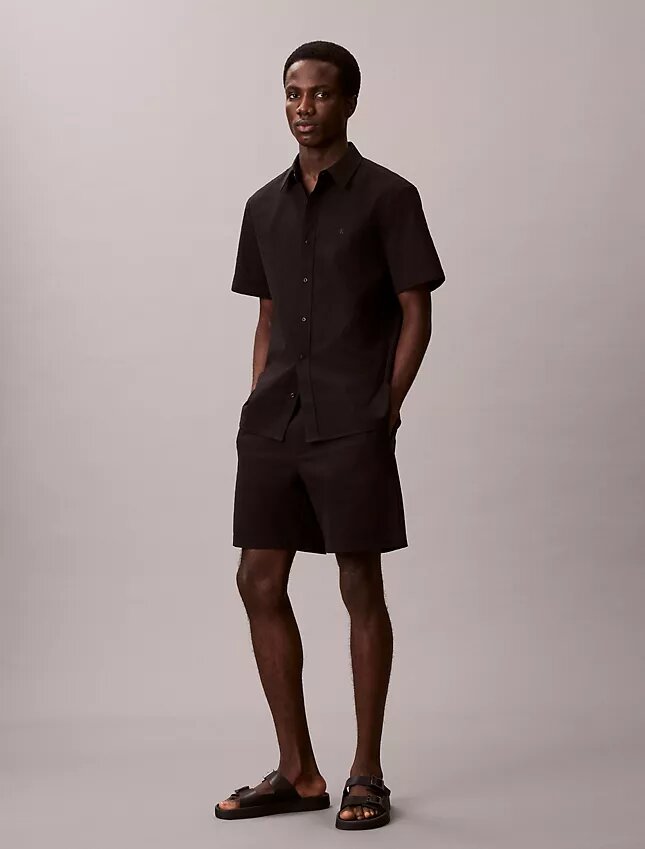 Pantalones cortos de seersucker sin tirantes Pantalones cortos de seersucker sin tirantes