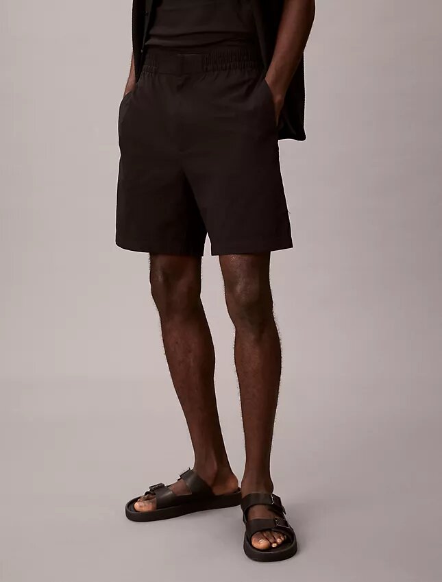 Pantalones cortos de seersucker sin tirantes Pantalones cortos de seersucker sin tirantes